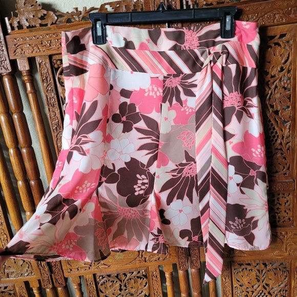 Anne Taylor Loft Hibiscus Tropical Pink Skirt - Picture 6 of 9